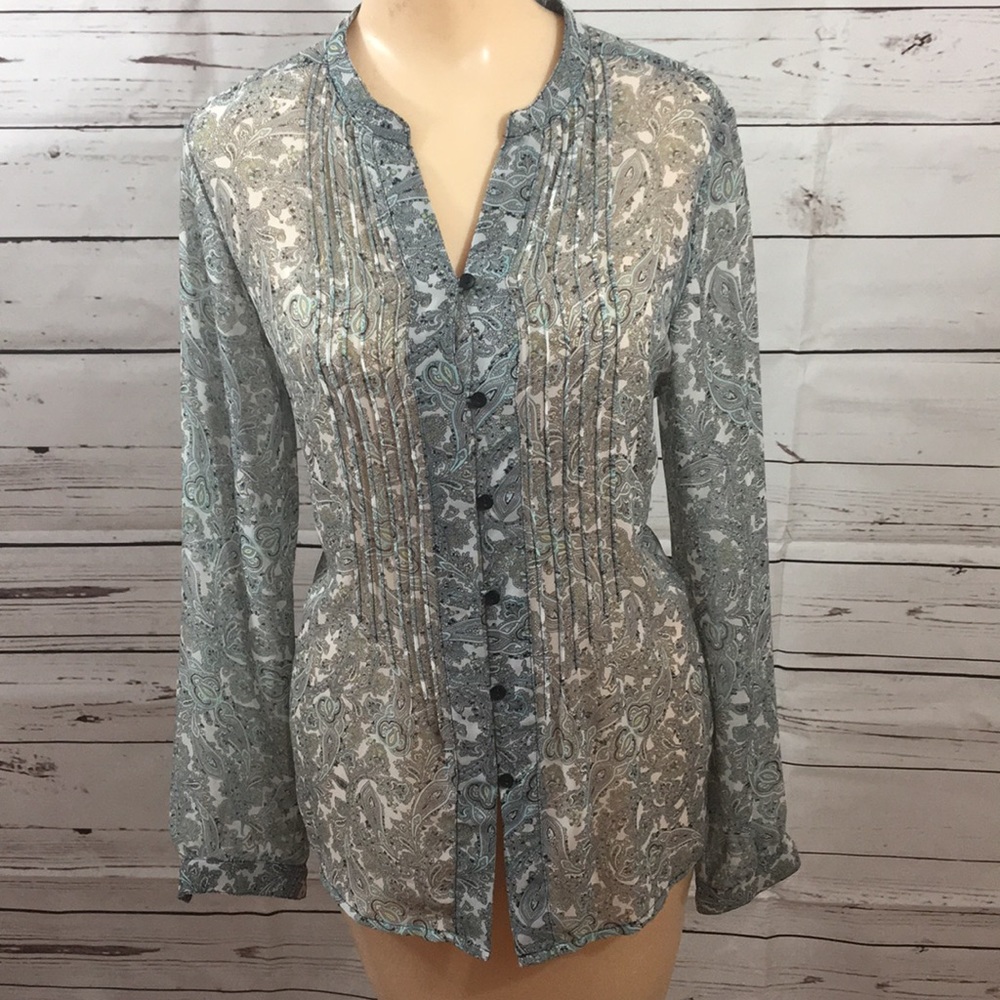 Liz Claiborne Sheer Pleated Blouse